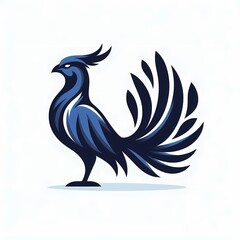 Obraz premium Beautiful Fire Phoenix bird flying vector illustration isolated on a white background