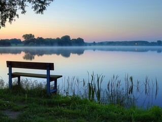 Quiet meditation by a serene lake at dawn emphasizing tranquility
