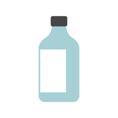 bottle of water container with white label isolated on transparent background flat style vector illustration