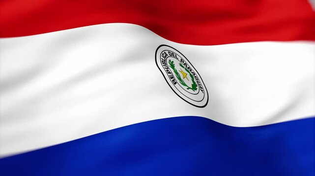 Paraguay Flag waving 4k independence day