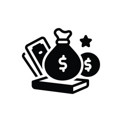Black solid icon for fund