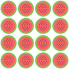 Fototapeta premium watermelon pattern in flat style on white background