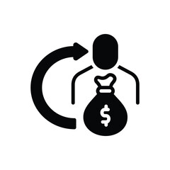 Black solid icon for wages