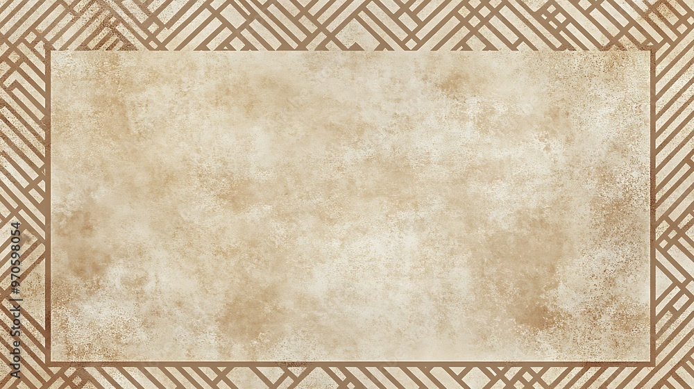 Aufkleber beige geometric pattern background with a textured center
