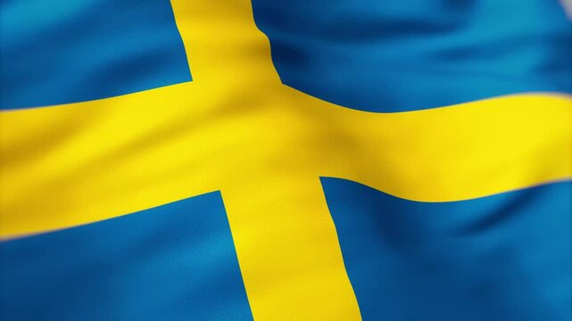 Sweden Flag waving 4k independence day