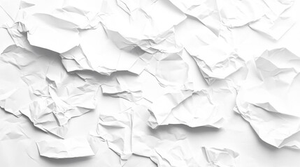 Fototapeta premium white crumpled paper on texture white and transparent background PNG