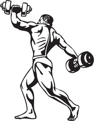 Bodybuilding and Powerlifting - vector.