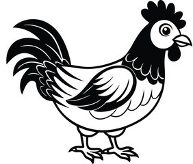 Chicken vector silhouette illustration art.