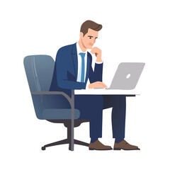 businessman working on laptop