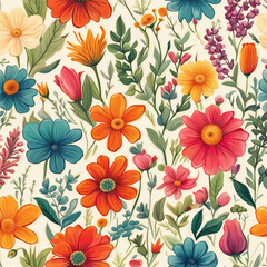 colorful flower illustration background