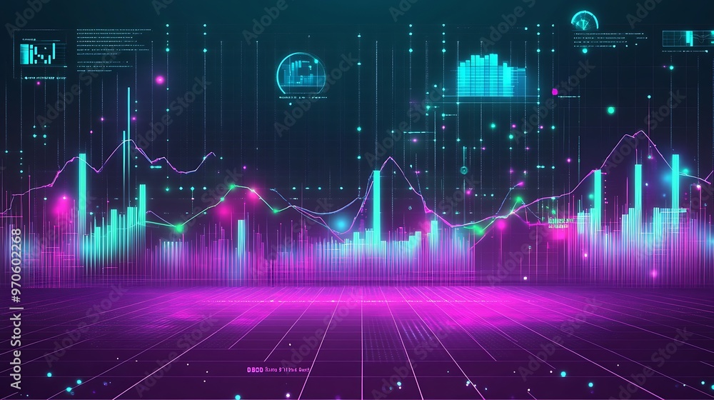 Poster Abstract Digital Data Visualization with Neon Lines and Graphs