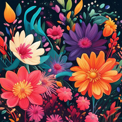 colorful flower illustration background