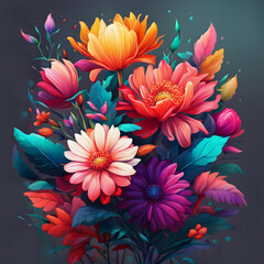colorful flower illustration background