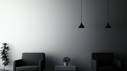 A modern and spacious living room with a minimalist design.	
