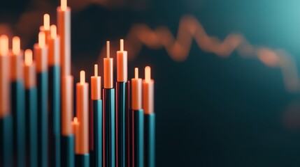 Obraz premium Business crisis, holographic price plummet, futuristic financial downturn, dark tech theme