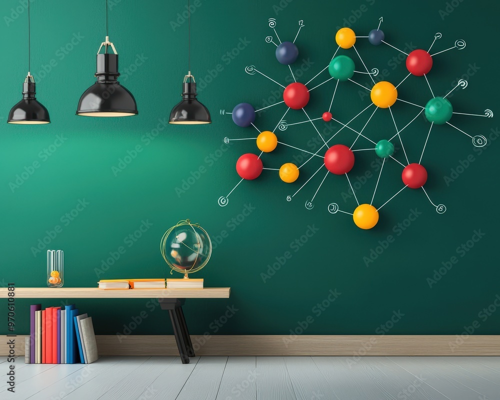 Poster a blackboard displaying a complex eigenvalue problem and solution