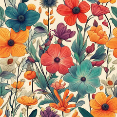 colorful flower illustration background