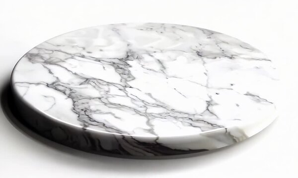 White marble coaster on white background, Video