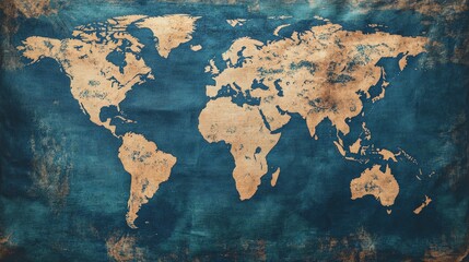 Imagine a world map printed on fabric and used as a large wall tapestry. The map's soft texture and flowing design add a cozy