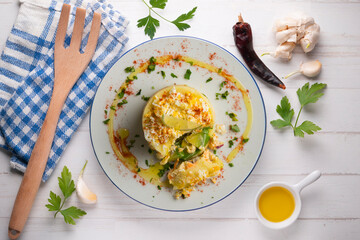 Causa Peruana. Causa Lima is a traditional starter of Peruvian cuisine made with potato, avocado, chicken or tuna.