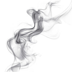 Realistic transparent smoke or steam in white and gray colors, Black smoke on transparent background, Realistic smoke isolated on transparent background.