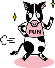 気持ちよさそうにランニングを楽しむウシさん