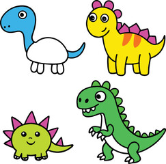 set of funny cartoon animals