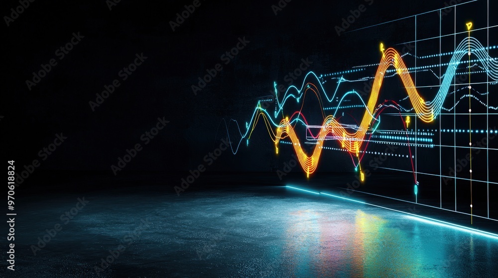 Poster a blackboard with a sine wave graph drawn and labeled