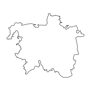 Hanover City map outline isolated on transparent background.