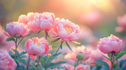 Pink Peonies in Bloom.