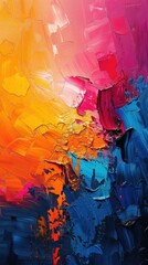 Fototapeta premium Abstract painting with a sense of movement and rhythm, using dynamic lines and flowing shapes.