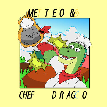 Chef Dragon Fist Mascot Character Illustration