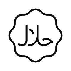 Halal icon line vector design in trendy style