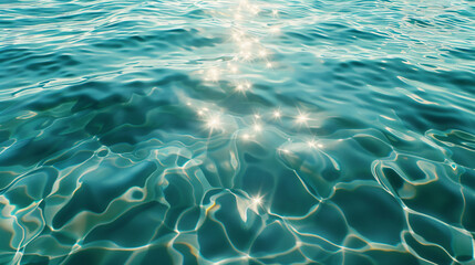 Obraz premium A serene image of sparkling sunlight reflecting on calm water, creating a tranquil and peaceful atmosphere perfect for relaxation and mindfulness.