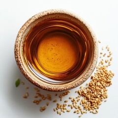 Toasted Sesame Oil on white background