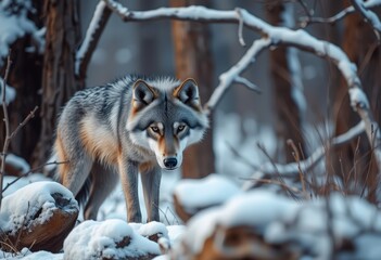 Obraz premium region fox in the snow