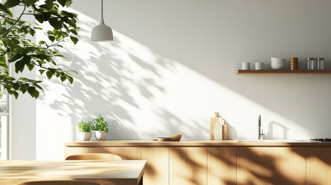 光の差し込むキッチンカウンター