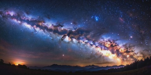Obraz premium Spectacular image of the Milky Way galaxy in the night sky, stars, cosmic, space, astronomy, universe, celestial