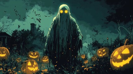 ハロウィンのお化けのイラスト © NOREAL