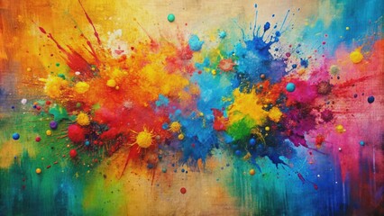 Fototapeta premium Abstract paint splattered on canvas creating a vibrant and dynamic artwork, art, painting, abstract, colors