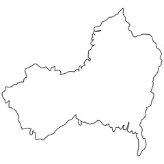 Wetter (Hesse) map outline and silhouette isolated on transparent background.