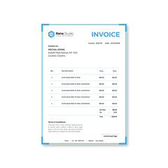 Minimal professional Business Invoice Design template