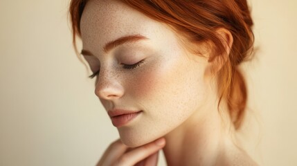 Fototapeta premium The Serene Redhead Beauty