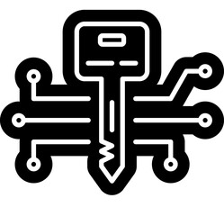 Encryption data icon, cyber security