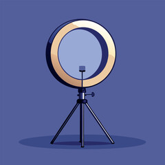 Illustrate a ring light with an integrated phone holder, popular for content creators.