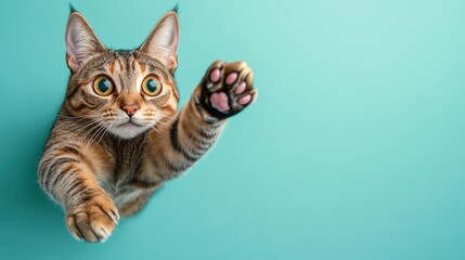 Obraz premium The Jumping Cat Action Shot