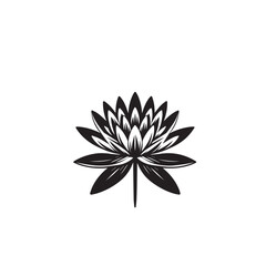Fototapeta premium Waterlily vector design. Waterlily logo, icon design. Waterlily vector illustration black and white.