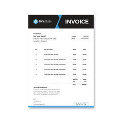 Minimal professional Business Invoice Design template