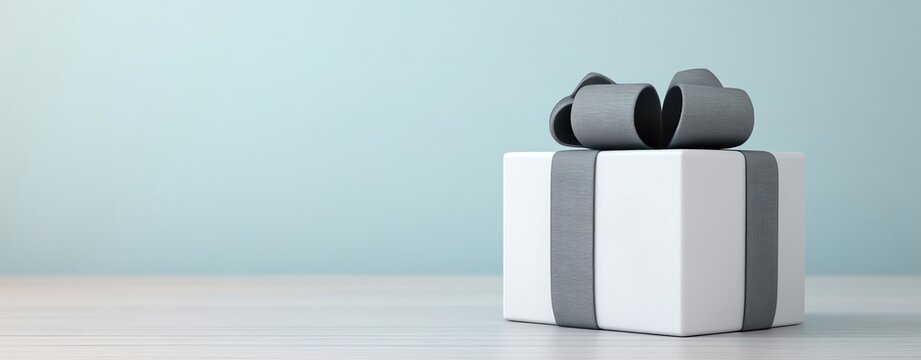 Customized gift box with name engraving, elegant wrapping, 3D illustration