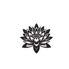Waterlily vector design. Waterlily logo, icon design. Waterlily vector illustration black and white.